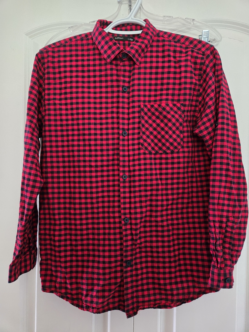 Outfitters Boy's Red and Black Check Button-Up Shirt